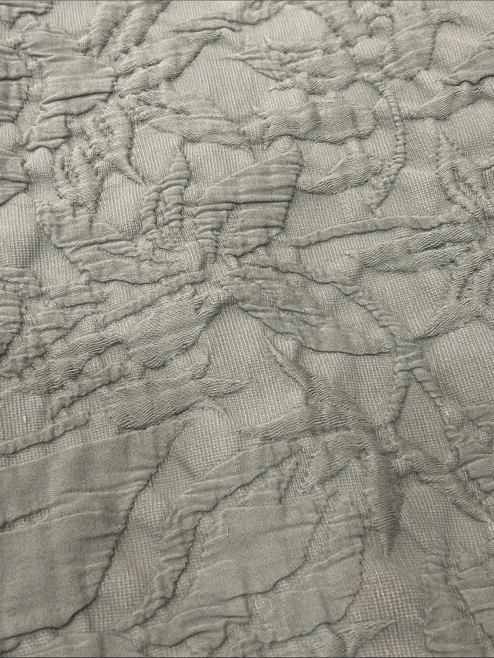 Restoration Hardware Quilted Belgian Linen Distressed Euro Cal King Green/Gray